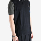 Black T-shirt worn by a person, showing the T-shirt's fit