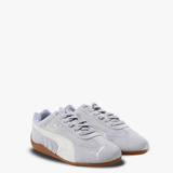 Purple sneakers, front view