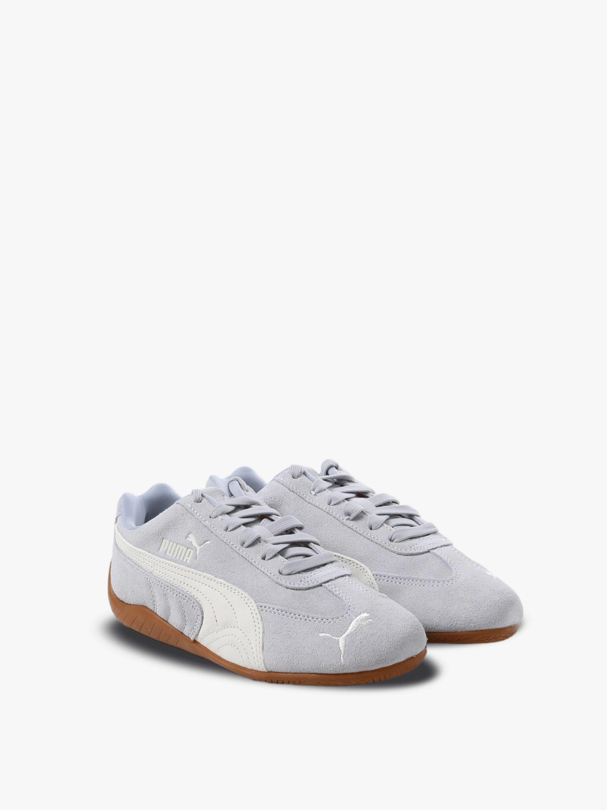 Purple sneakers, front view