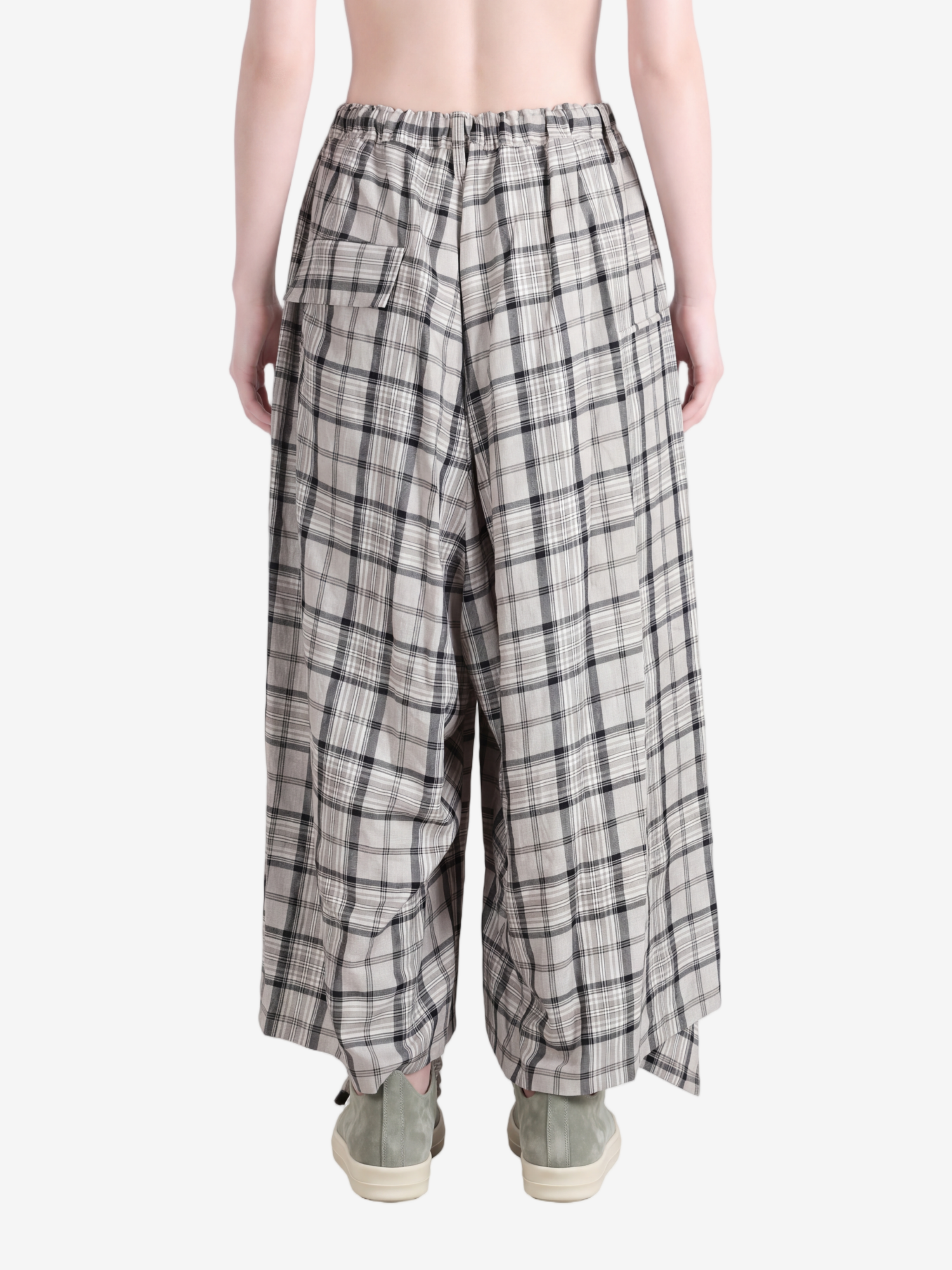 Grey pants, full body view