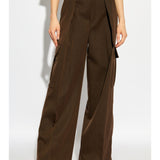 BURBERRY - Women High Waisted Cargo Wide Leg Trousers