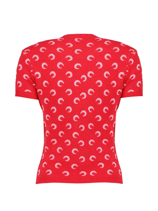 Red top, back view