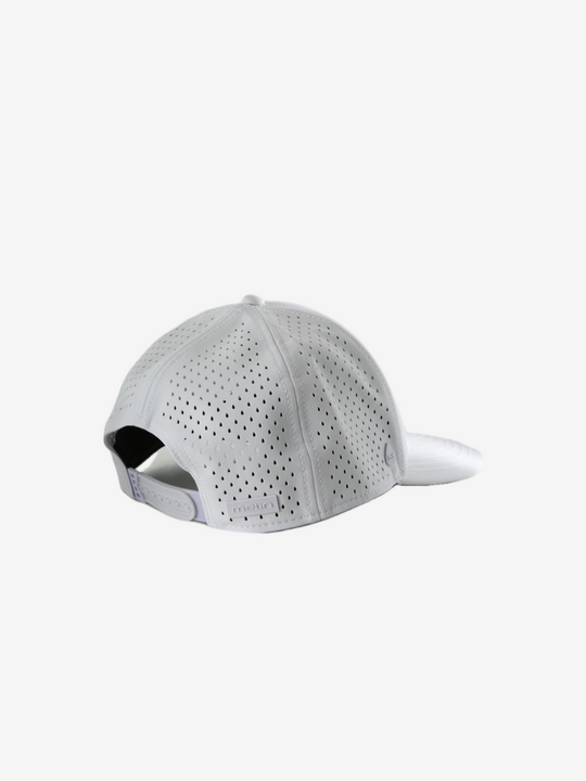 White hat, back view