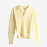 AURALEE - Women Baby Suri Alpaca Sheer Knit Skipper Polo