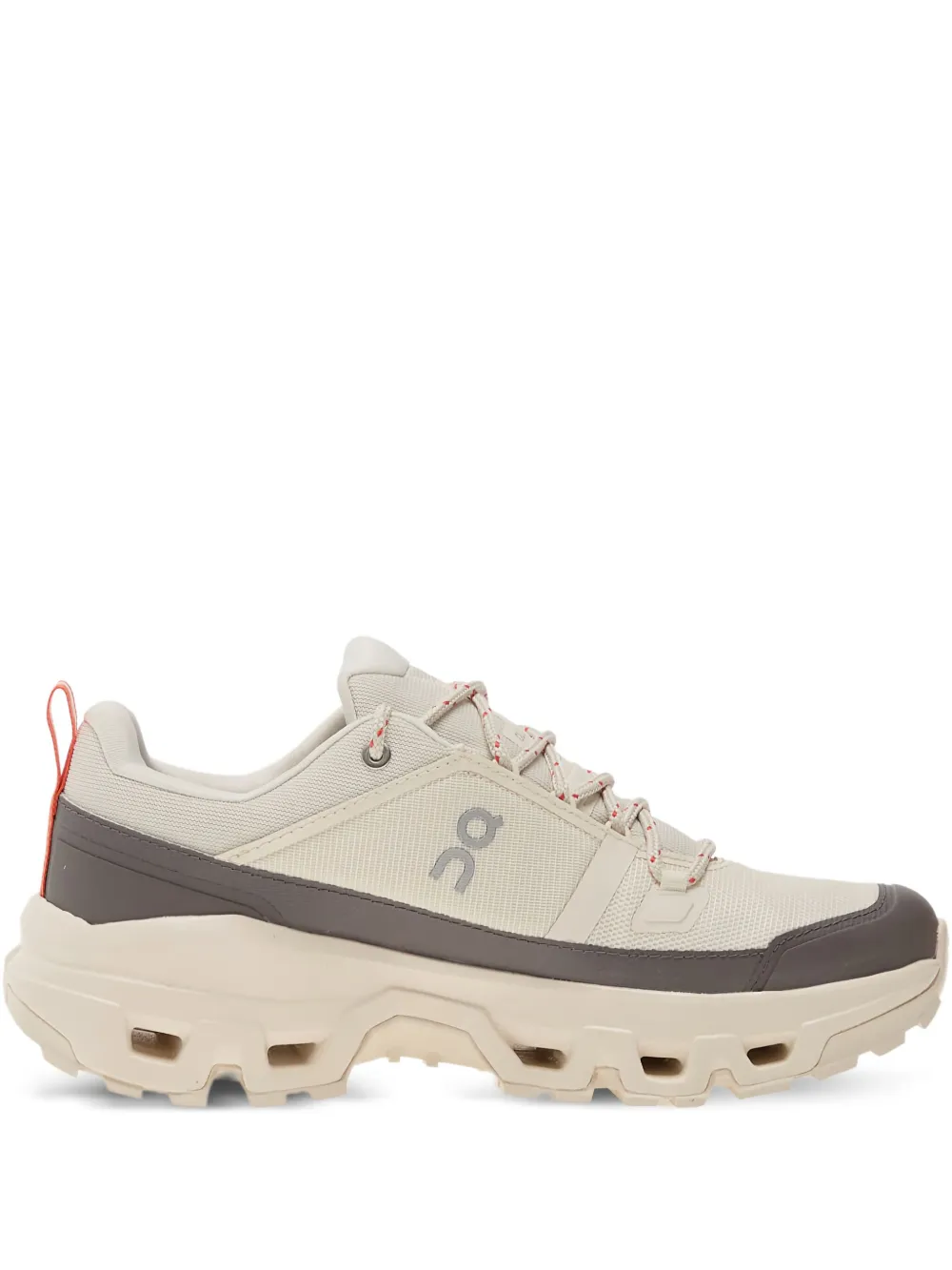 Tan sneakers, front view