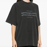 Black t-shirt, full body view