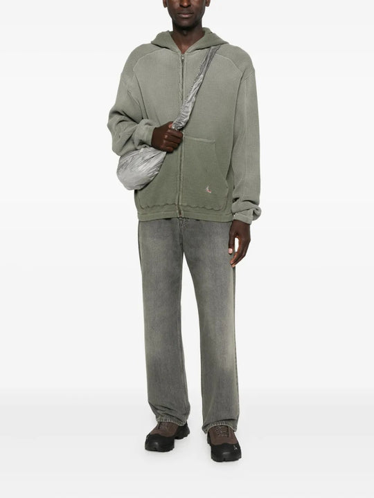 Green hoodie, full body view