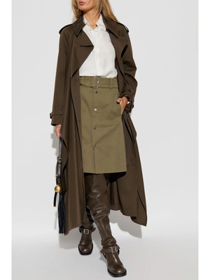 BURBERRY - Women Long Canvas Trench Skirt