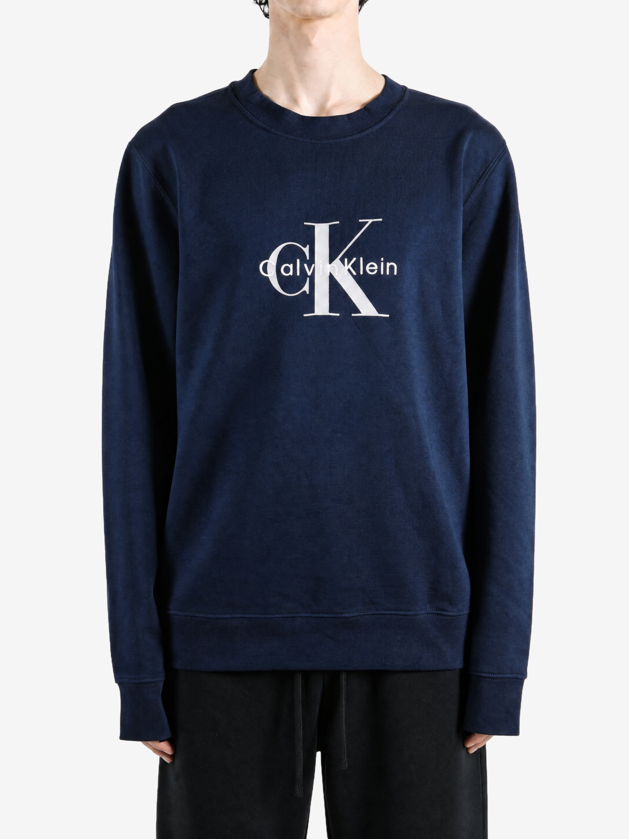 Navy hoodie, front view
