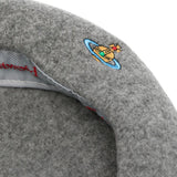 Close up of Grey hat, showing detail