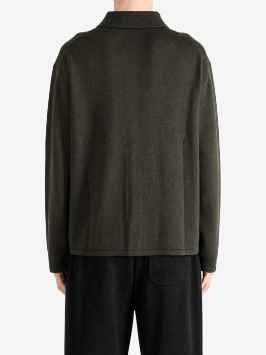 Green knitwear, full body view