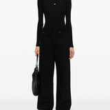 Black T-shirt, full body view