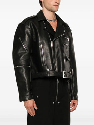 RICK OWENS - Men Giacca Pelle Cropped Jumbo Bauhaus Stooges Jacket