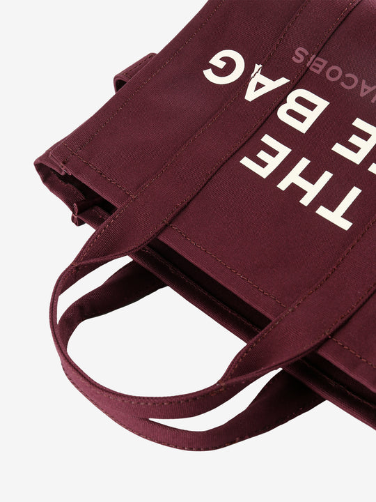 Close up of red bag,showing texture of the cotton fabric