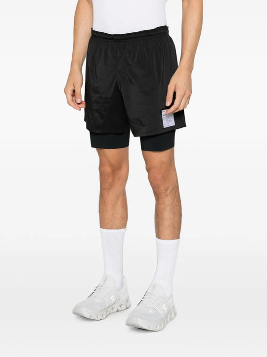 Black shorts, full body view
