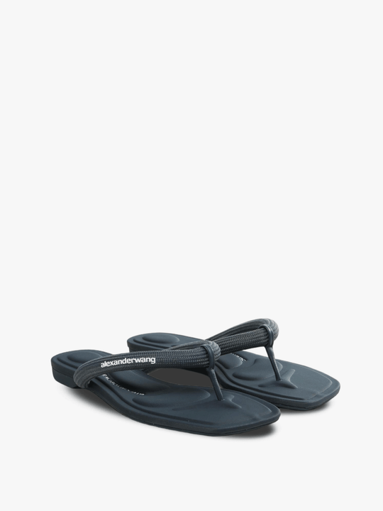 Grey sandals, side view