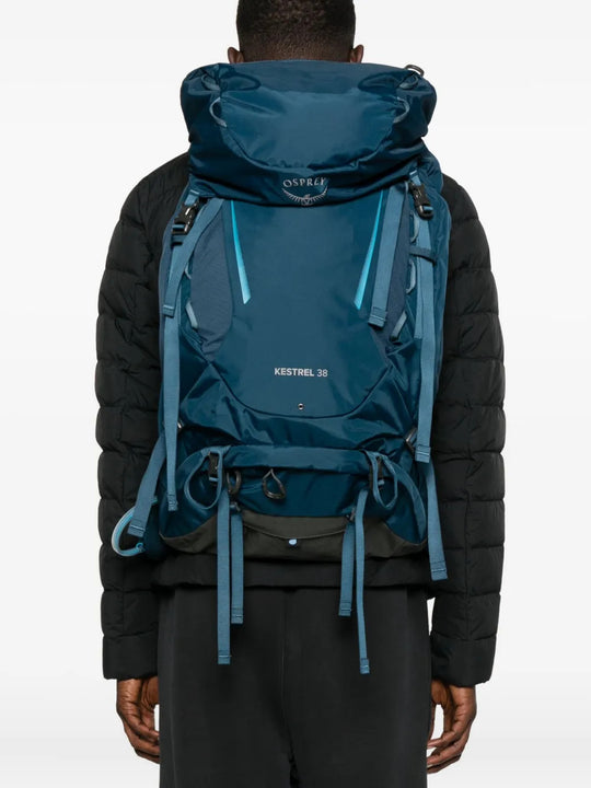 Blue bag, full body view