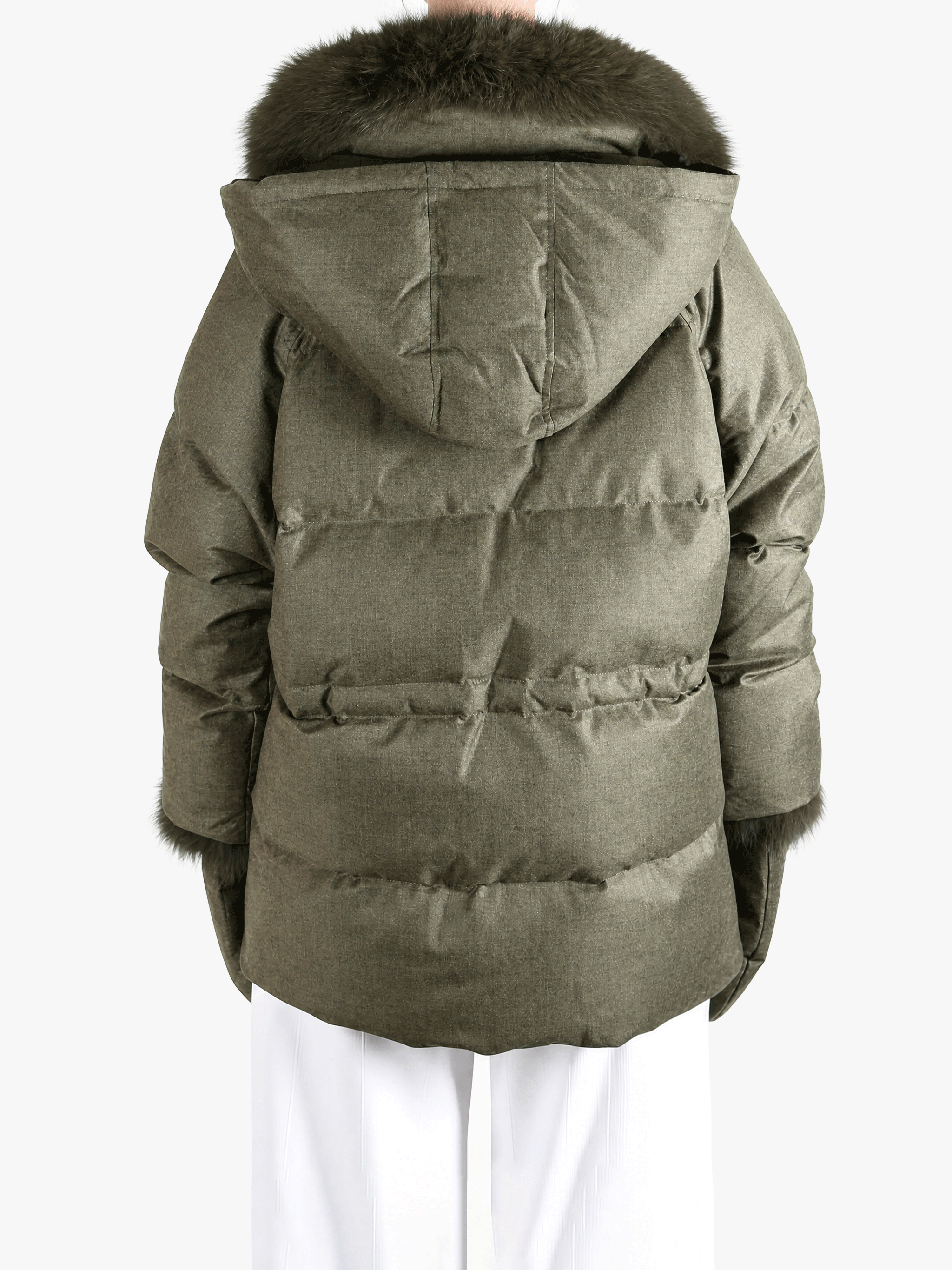 Green jacket, full body view