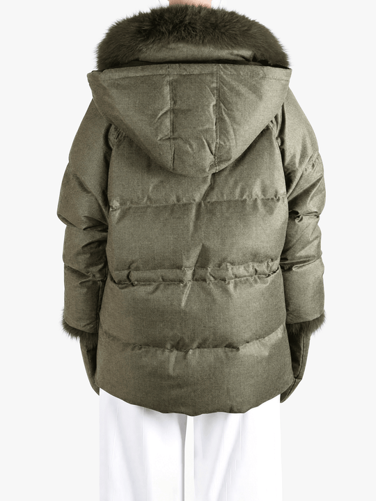Green jacket, full body view