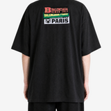 Black t-shirt, full body view