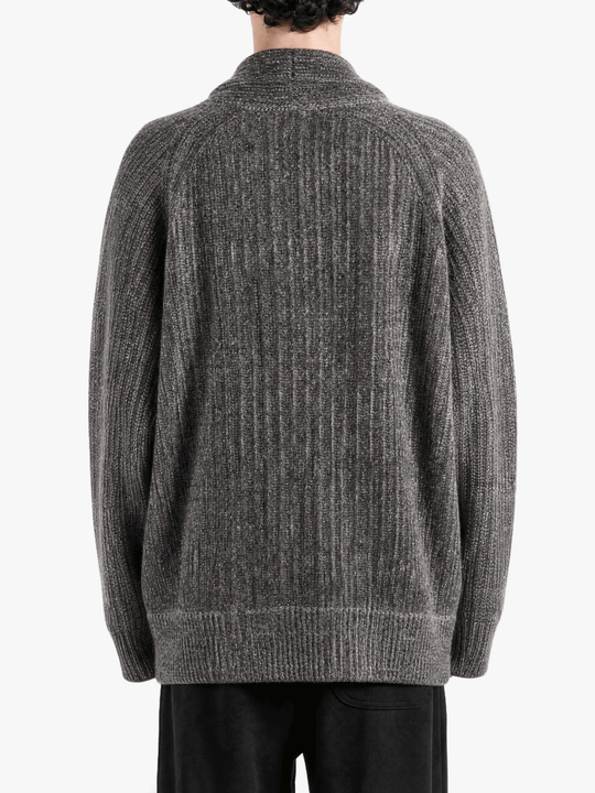 Grey knitwear, full body view