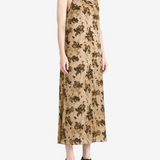 Tan dress, full body view