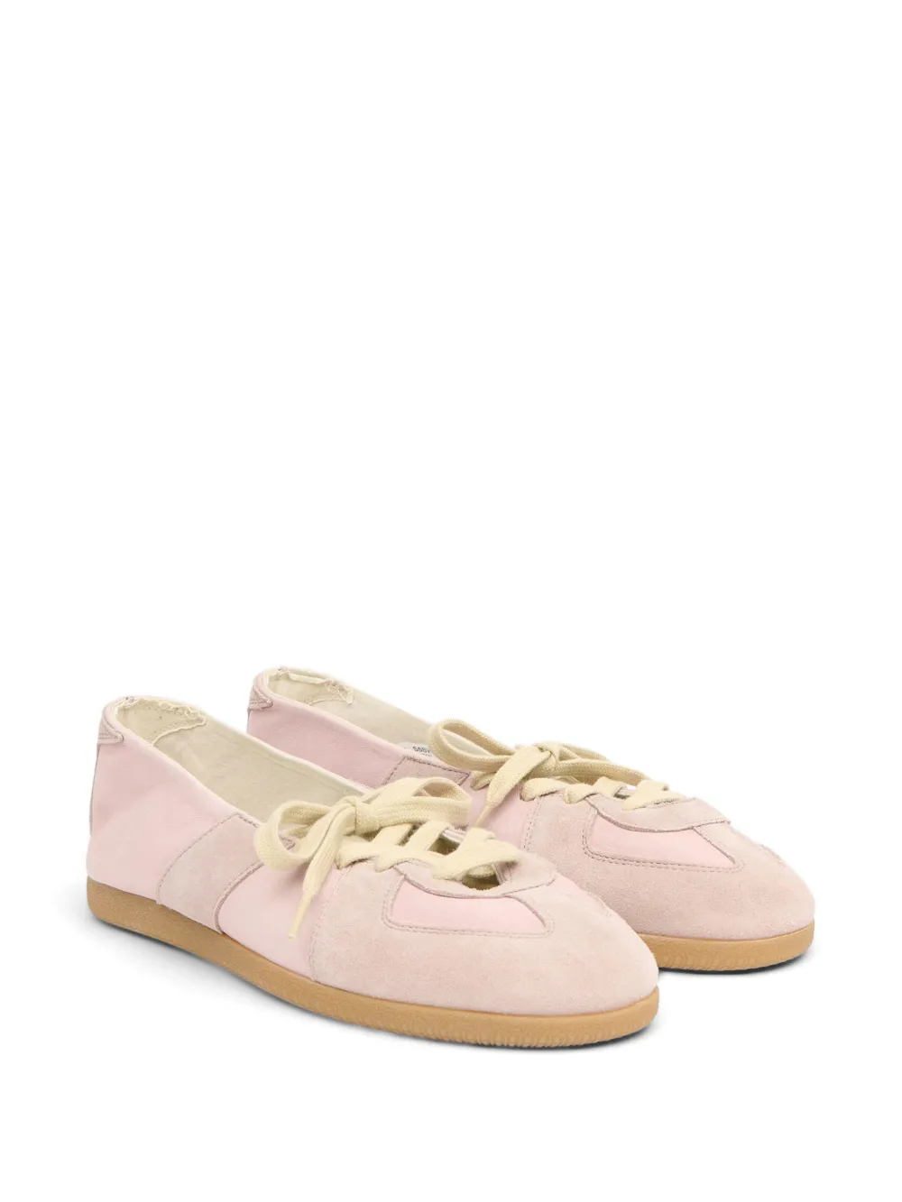 Tan shoes, side view