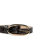 Brown accessories, front view