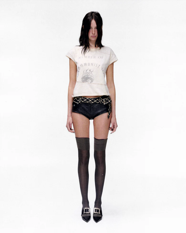 Black shorts, full body view