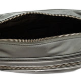 Close up of grey bags, showing texture of the blended fabric