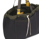 Close up of black bags, showing texture of the polyamide fabric