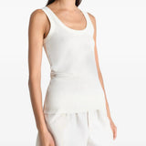 Tan top worn by a person, showing the top fit