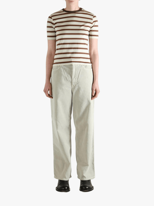 Brown t-shirt, full body view