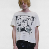Tan t-shirt, full body view