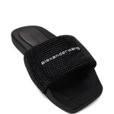 Black sandals, front view
