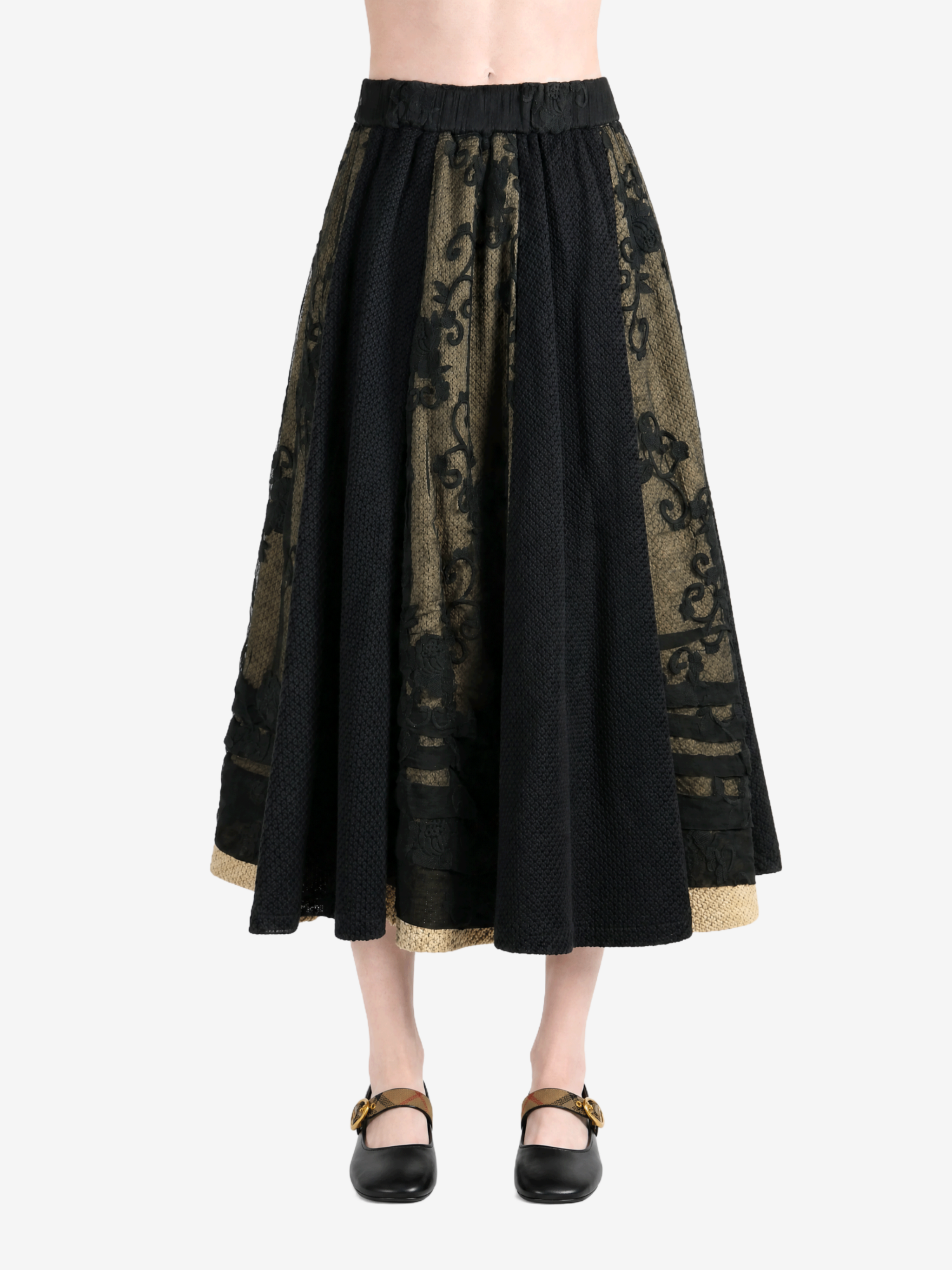 Black skirt, full body view