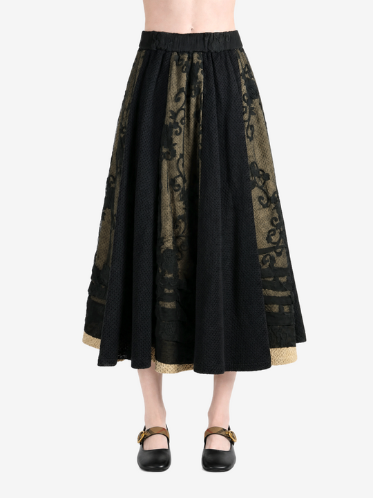 Black skirt, full body view