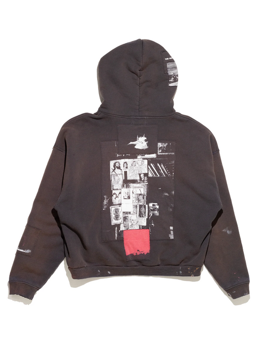 Black hoodie, back view