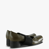 Green shoes, back view