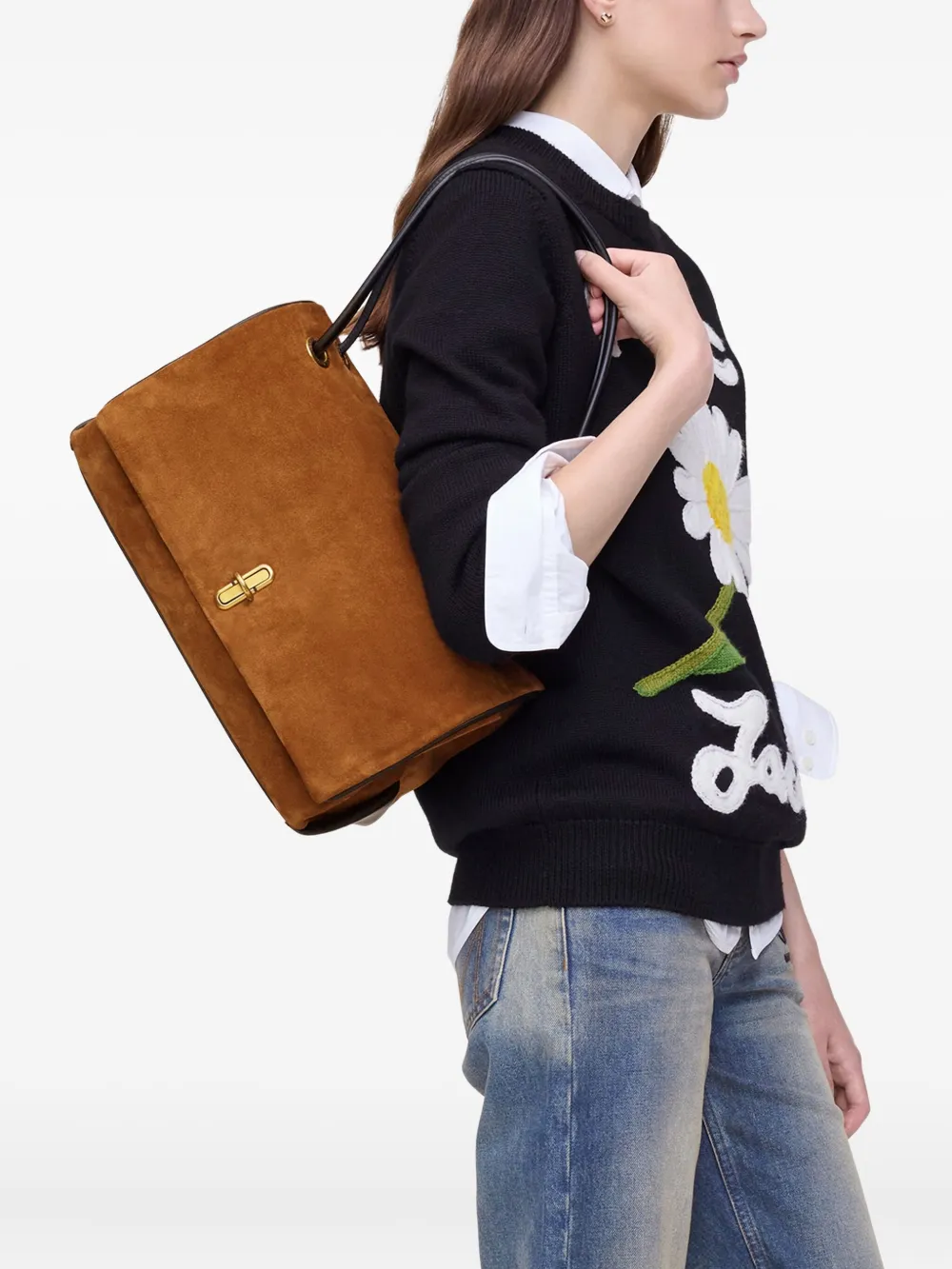 Brown bags, full body view