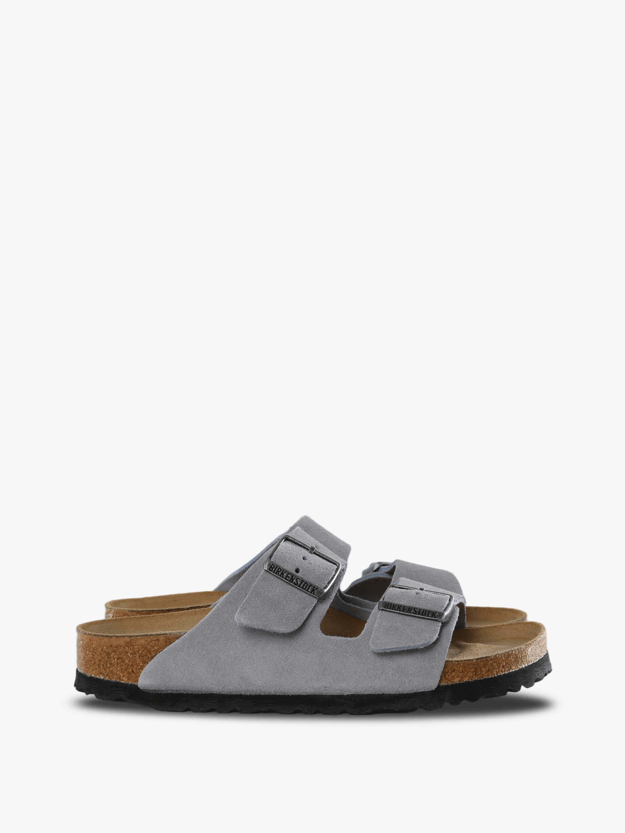 Grey sandals, side view