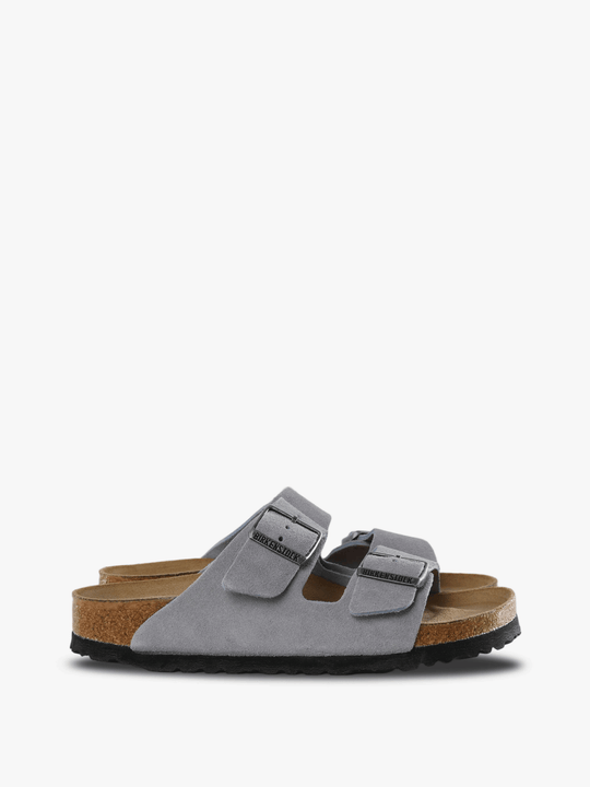 Grey sandals, side view