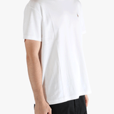 White t-shirts worn by a person, showing the t-shirts fit