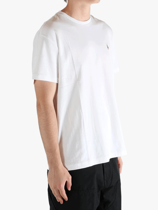 White t-shirts worn by a person, showing the t-shirts fit