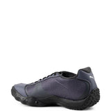 Navy shoes, side view