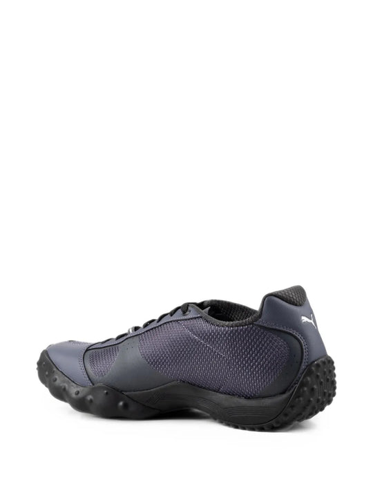 Navy shoes, side view