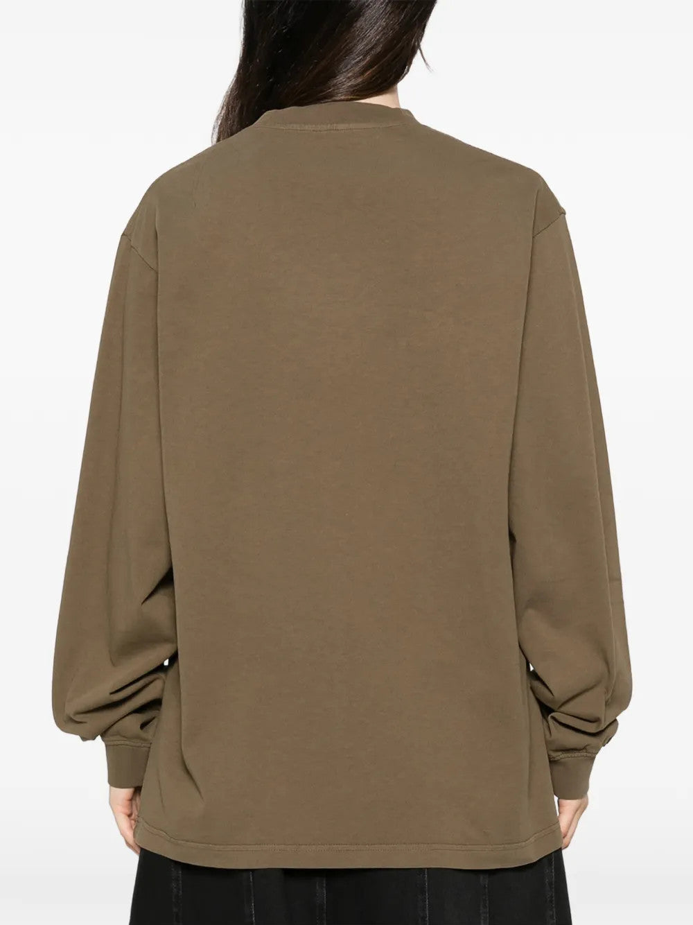 Brown top, full body view
