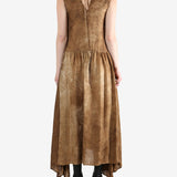 Brown dress, full body view