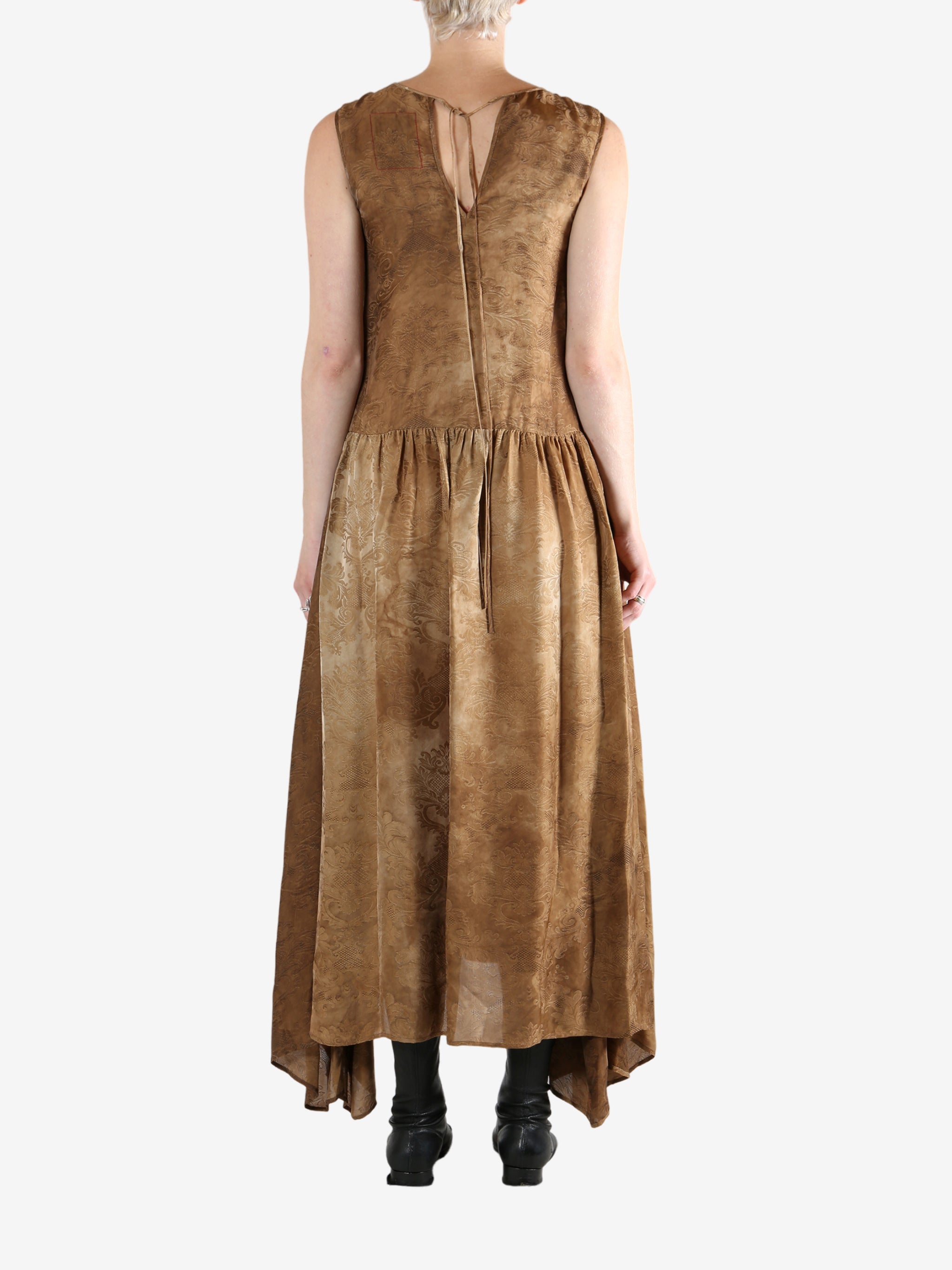 Brown dress, full body view