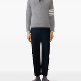 grey knitwear, full body view